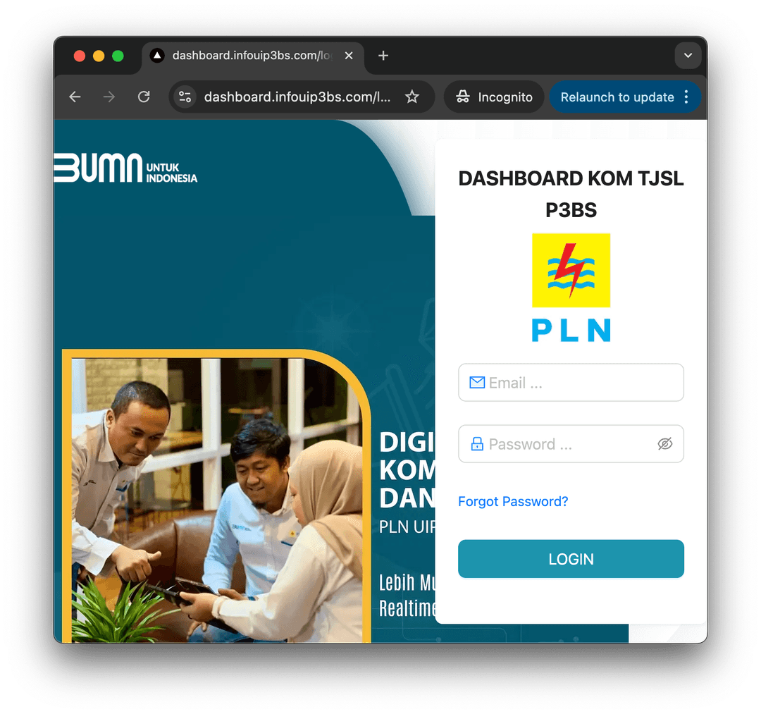 Dashboard PLN UIP3B Sumatera